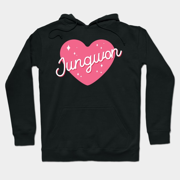 Enhypen Jungwon name text sparkling heart engene | Morcaworks Hoodie by Oricca